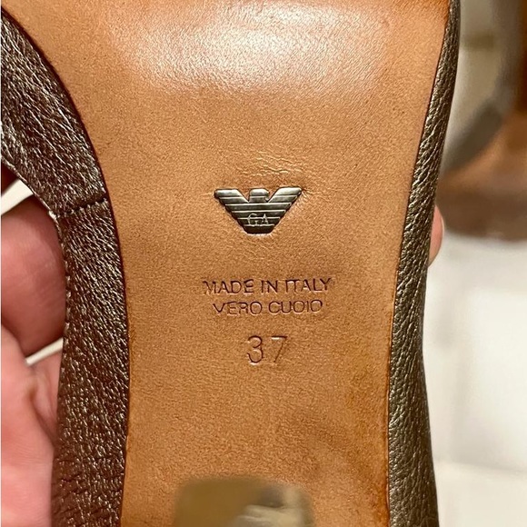 EMPORIO ARMANI LOGO CANVAS HEELS ITALIAN FOR WOMENS - Picture 6 of 12